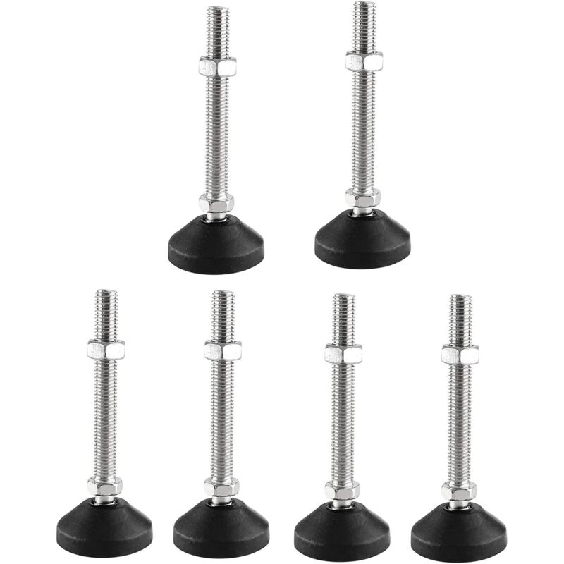 6 Verstellbare Füße M10 X 80 Mm – Rutschfest Für Schwere Möbel – 20° Neigung – Einfache Montage – Robuster Nylonfuß