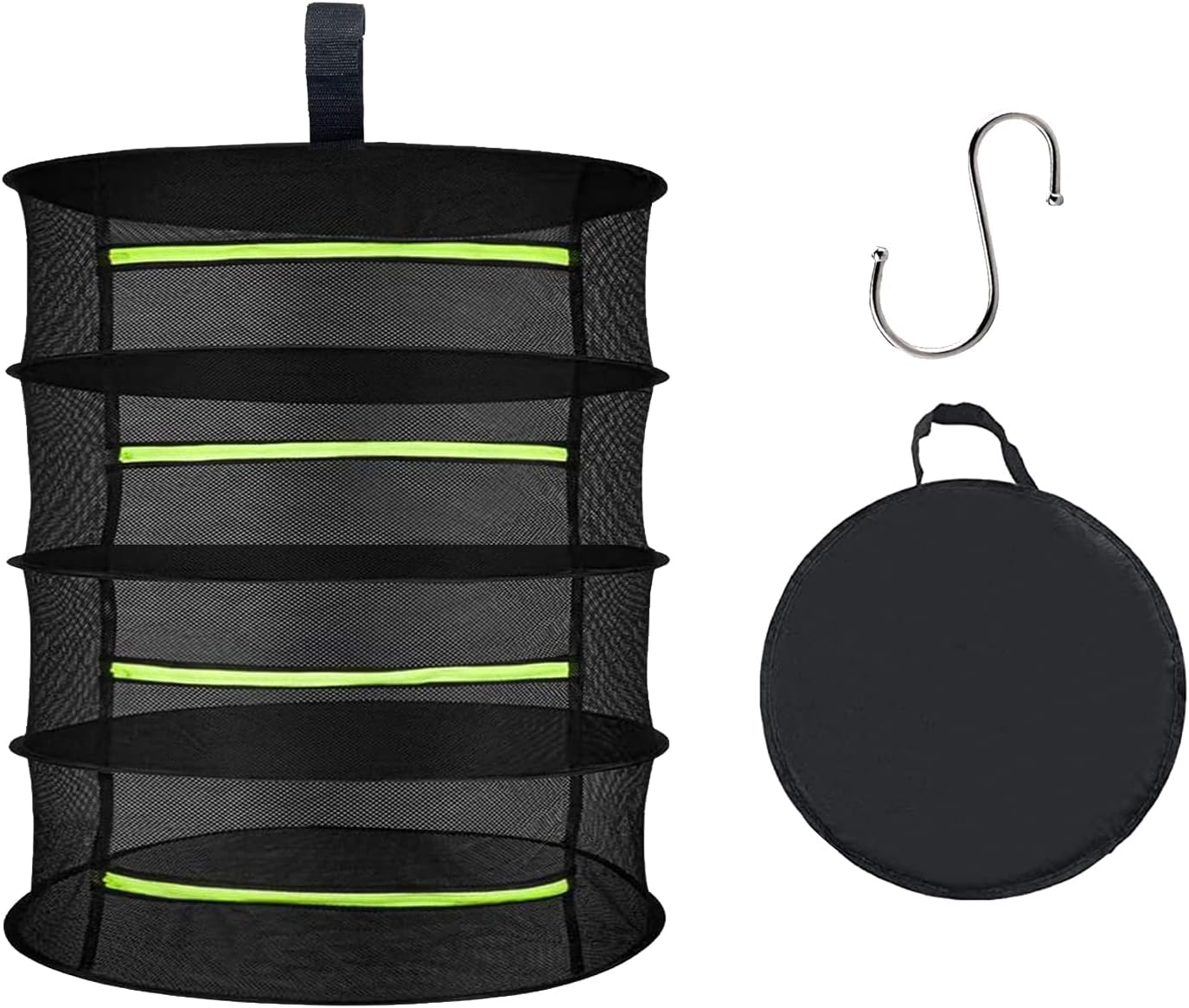 Trockennetz Für Kräuter, 4-lagig Mit Reißverschluss, Faltbares, Hängendes Outdoor-netz Für Kräuter, Gewürze, Gemüse Und Obst, 60 X 80 Cm
