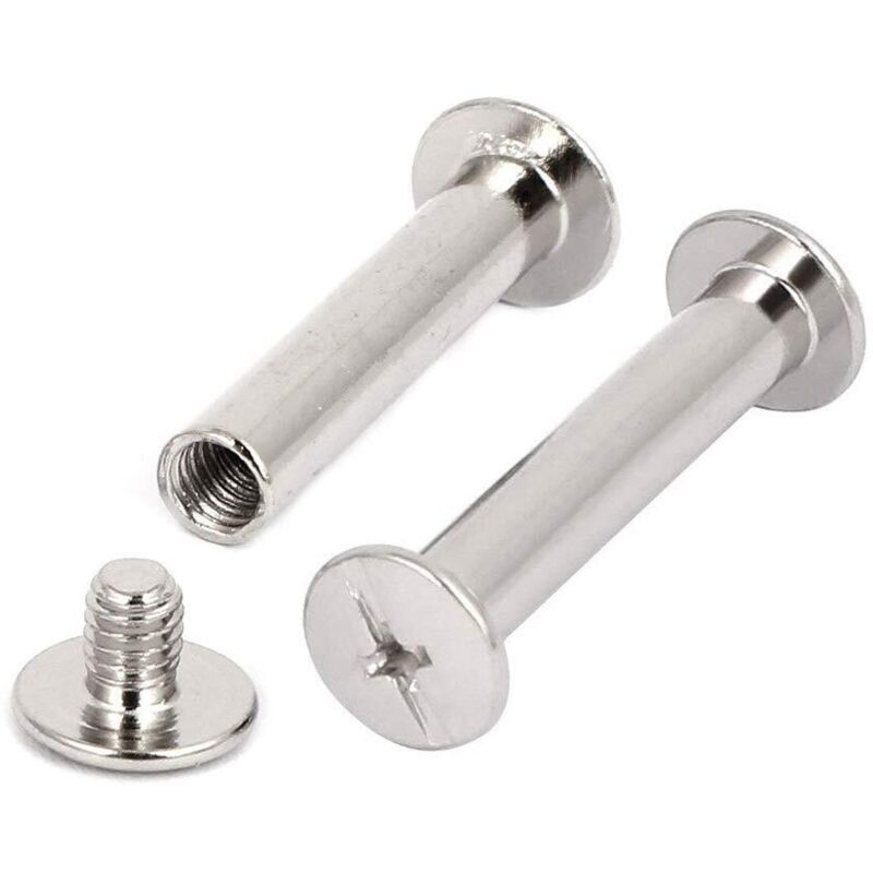 Chicago-schraubenset, 30 Stück – Vernickeltes Metall – 4 X 5 Mm Gewinde – Rostfrei Für Buchbinderei Und Bastelarbeiten