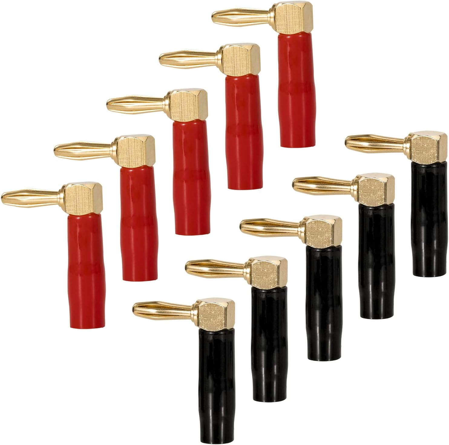 4 Mm 90-grad-bananenstecker Aus Vergoldetem Kupfer Für Lautsprecherkabel Von 0,5 Mm² Bis 6 Mm², Geeignet Für Lautsprecherkabel Und Verstärker, 10 Stück