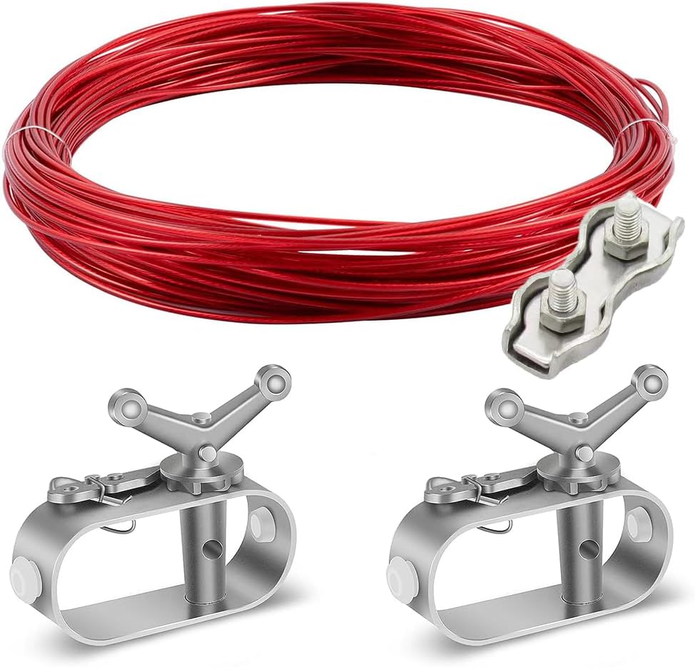 Drahtseilspanner Mit Ummanteltem Stahlseil, 2 Stahlseilspanner, Für Winterschwimmbecken, Poolabdeckungs-spannseil, Poolabdeckungsbefestigung, Durchmesser: 2 Mm
