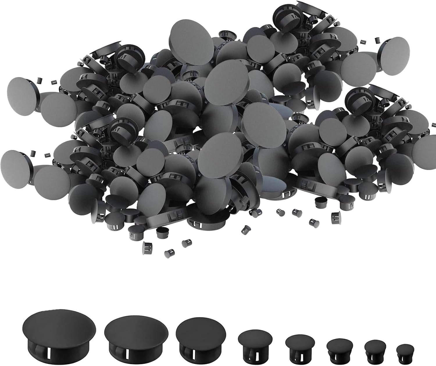 120 Schwarze Kunststoff-lochstopfen (6–25 Mm) Für Möbel/wand, Mit Verriegelungsclips Für Schränke, Regale Und Haushaltsgeräte. Verschleißfest Und Werkzeuglose Montage.