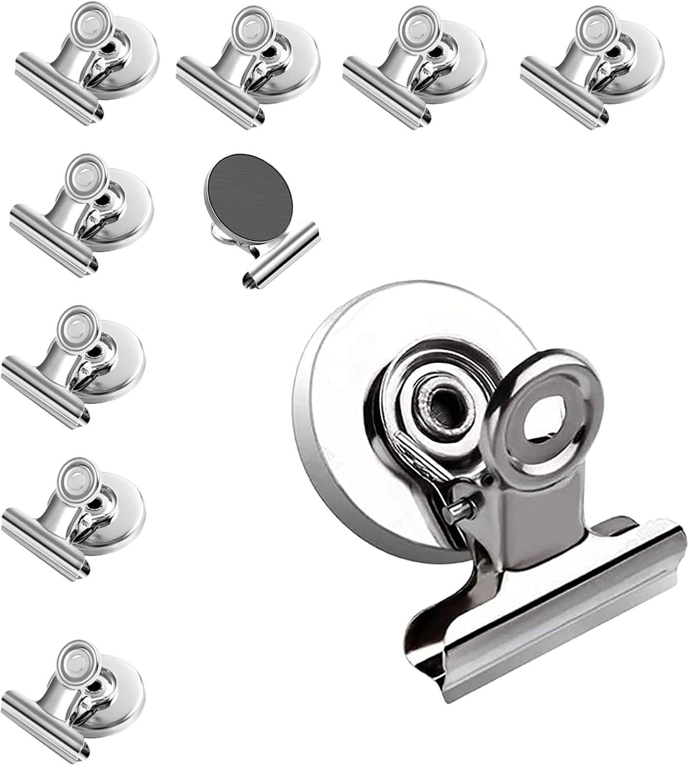 Magnettafelmagnete, 10 X Starke Metallmagnetclips, Magnetclips Für Büro, Schule, Magnettafel Und Kühlschrank (schwarz)