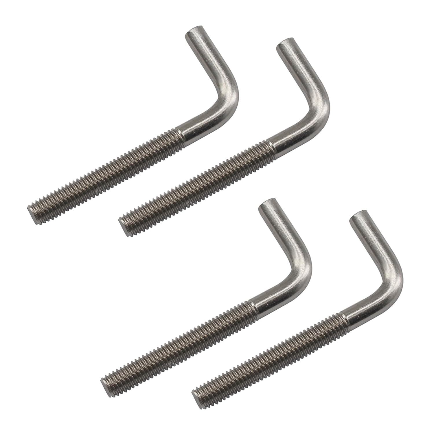 (4er-pack) M12x100 Mm L-förmige Ankerbolzen Aus Edelstahl 304 Mit Langen, Quadratischen, Rechtwinkligen Enden