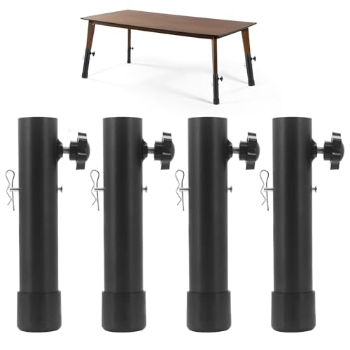 Set Mit 4 Klapptischbeinverlängerungen - 20 Cm - Höhenverstellbar - Geeignet Für Gerade Oder Gebogene Klapptische (20 Cm)