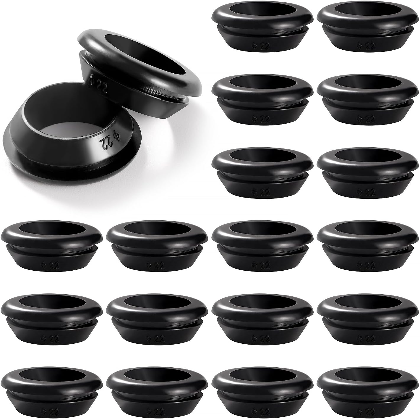 20 Stück Gummidurchführungen (18 X 22 Mm) Für Elektrische Leiter, Gummistopfen Für Kabel Und Kabel