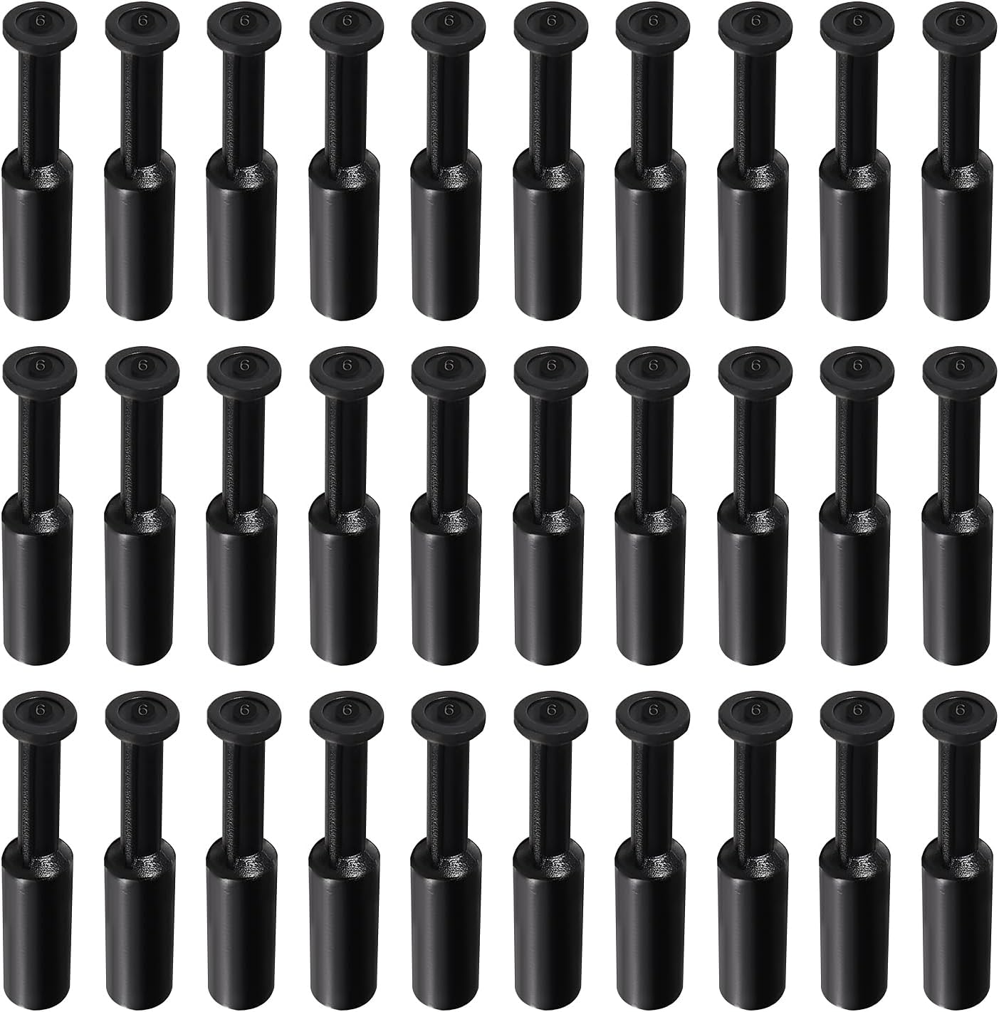 30 Stück Pneumatische Stopfen (6 Mm Außendurchmesser), Steckverbindungen, Pneumatische Blindstopfen Für 6-mm-rohrverbindungsstücke, Schwarz