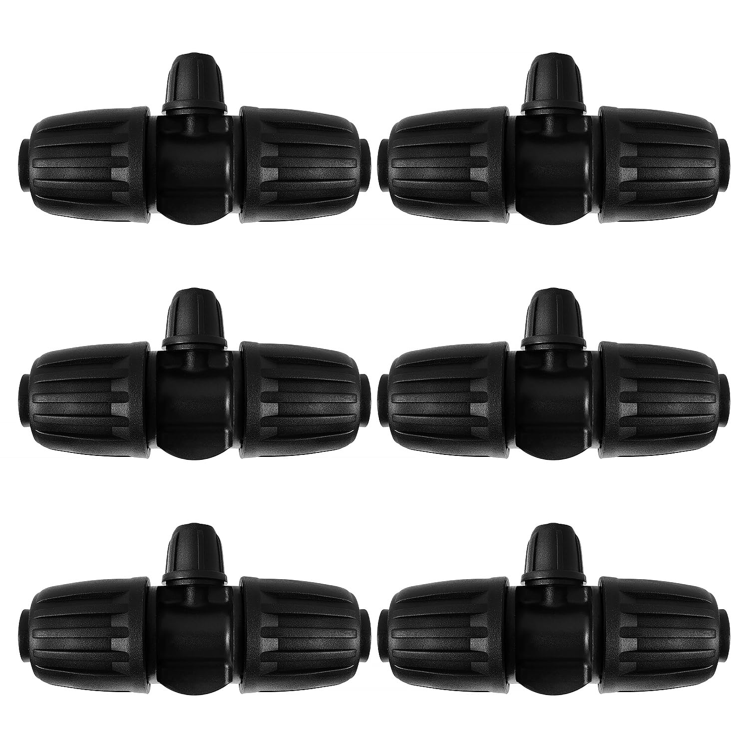 6-teiliges Set Mit Widerhaken-t-stück-rohrverbindern, 3-wege-bewässerungsschlauchverbinder Für Schläuche Von 13/16 Mm Bis 4/7 Mm, 3-wege-tropfbewässerungsverbinder Für Garten Und Rasen