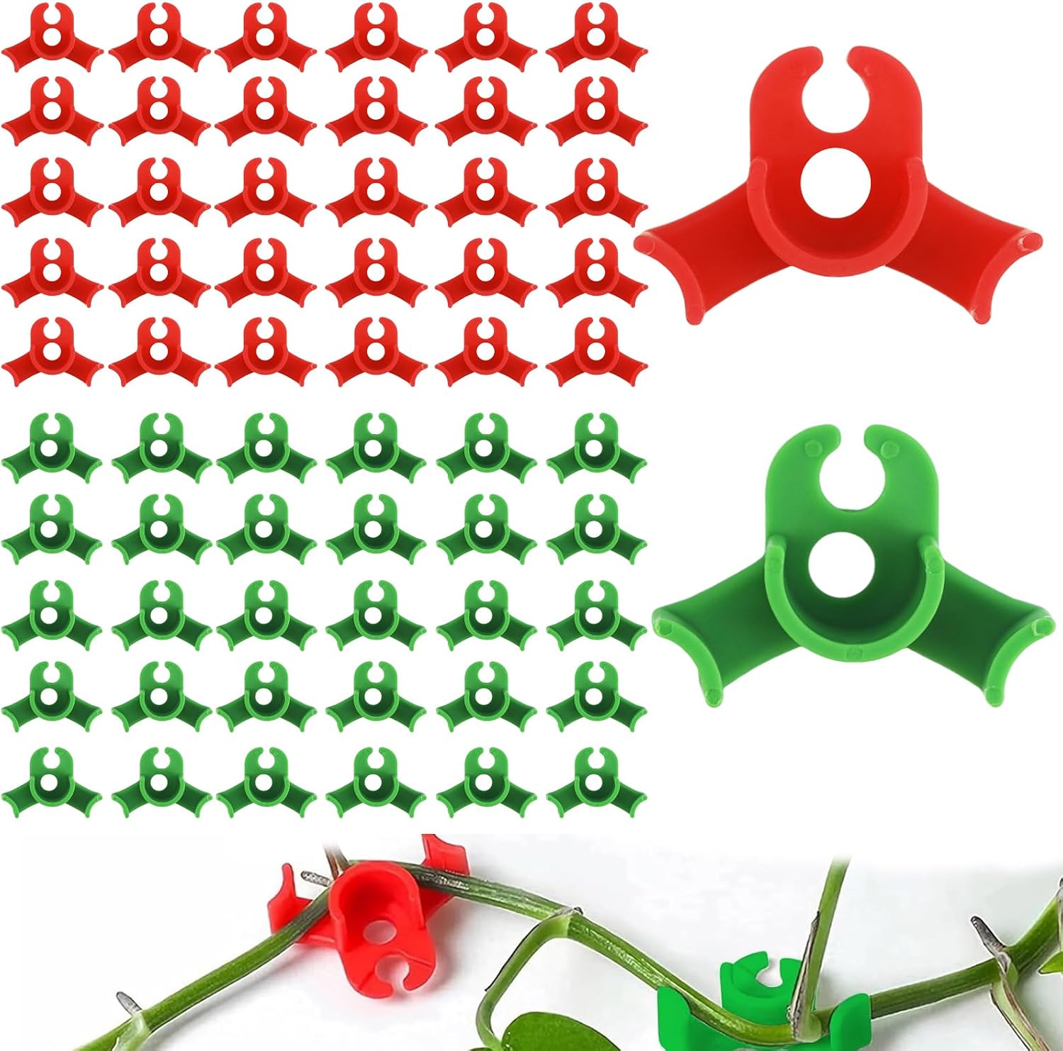 Packung Mit 60 Pflanzenstützen - 90° Biegung - Für Geringe Belastungen - Zum Biegen Von Pflanzenstängeln Und Ändern Der Wachstumsrichtung (grün Und Rot)