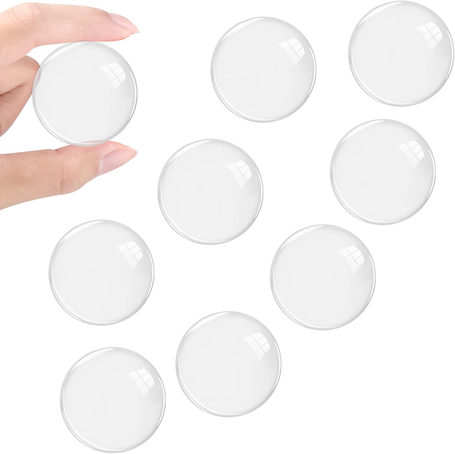 9 X Türgriffstopper, Durchmesser 40 Mm, Runde, Transparente Klebepuffer Für Türen, Schränke, Schubladen