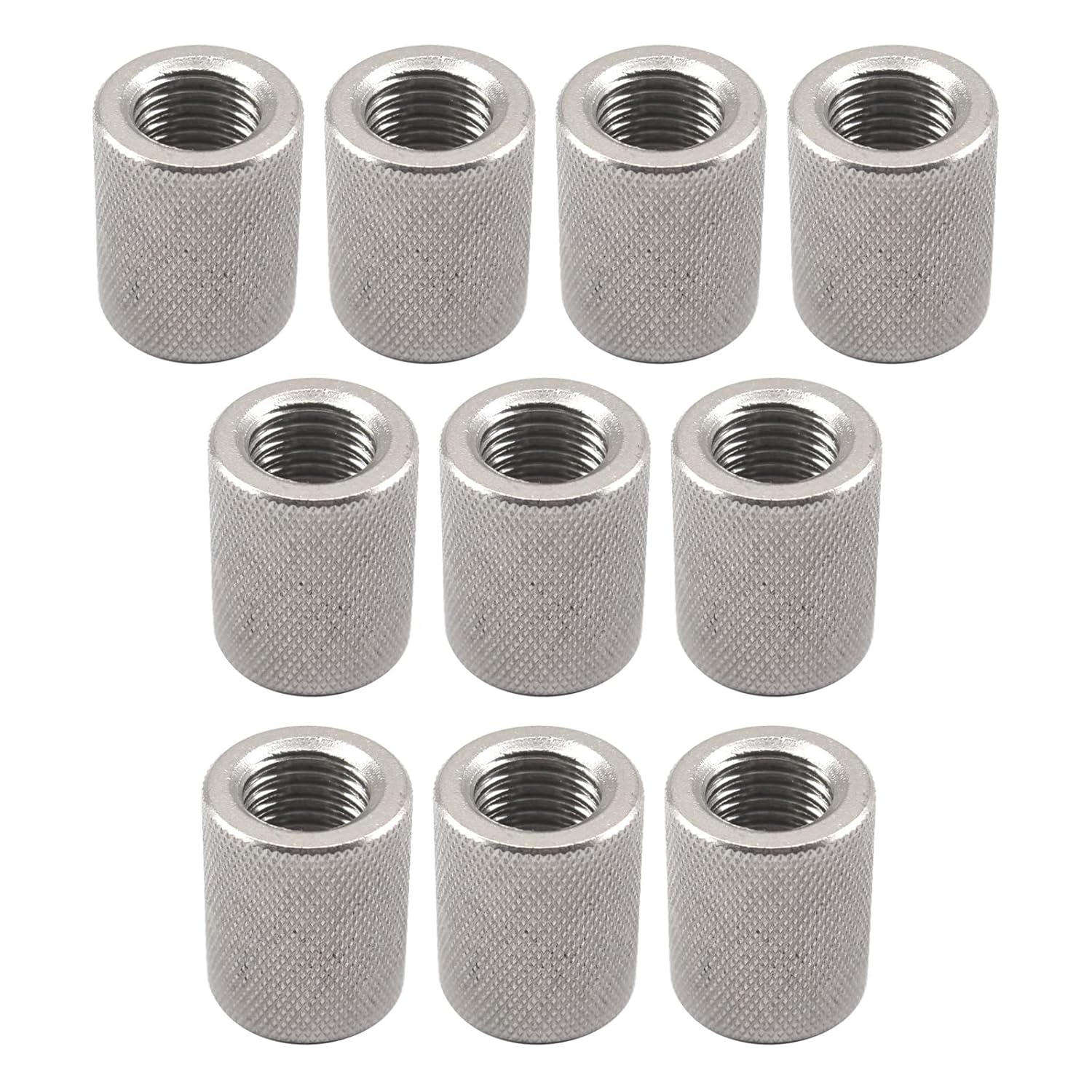 Packung Mit 10 M10-rändelmuttern, 16 X 15 Mm, Aus Edelstahl 304. Runde Gewindemuttern. Runde Verbindungsmuttern.