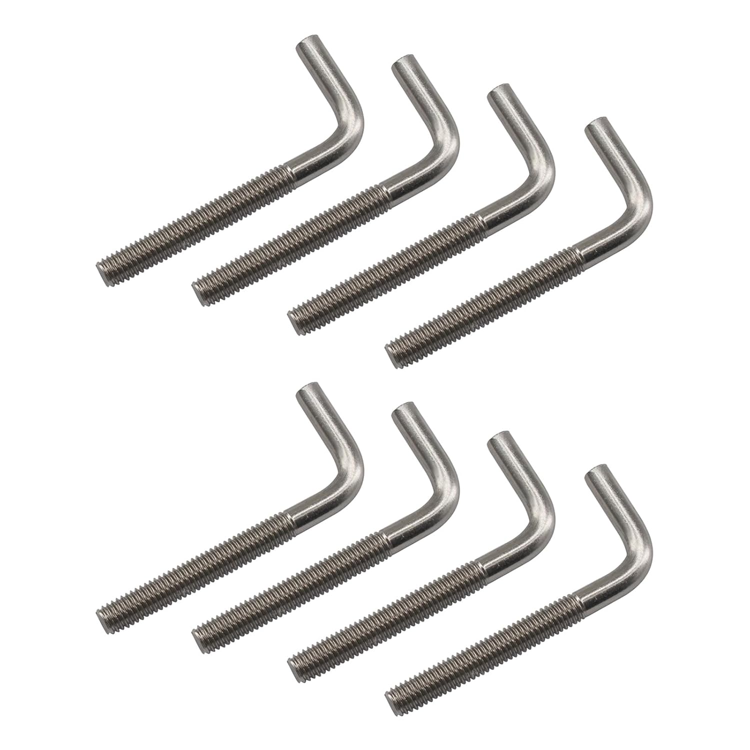 (8er-pack) M10x100 Mm L-förmige Ankerbolzen Aus Edelstahl 304 Mit Langen, Quadratischen, Rechtwinkligen Enden