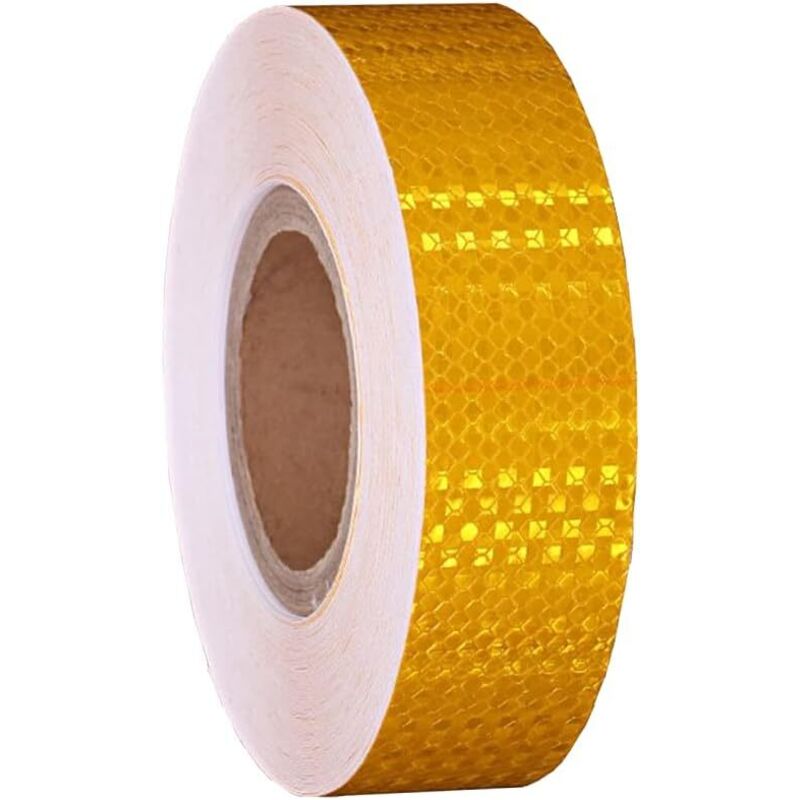 Selbstklebendes Reflexionsband 5 Cm X 10 M – Gut Sichtbares Gelbes Pvc – Starke Haftung Für Fahrzeuge Und Straßenmarkierungen