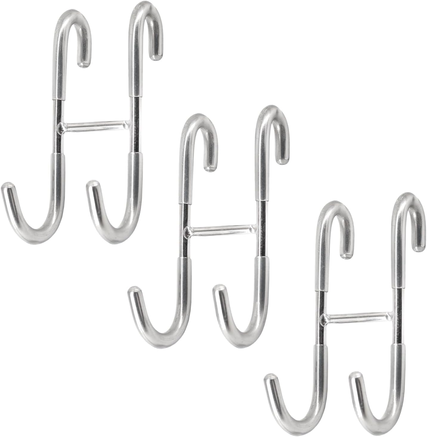 Set Aus 3 S-förmigen Haken Aus Edelstahl 304 Für Glastüren, Doppelseitiger Handtuchhalter, Mit Schützender Gummischicht