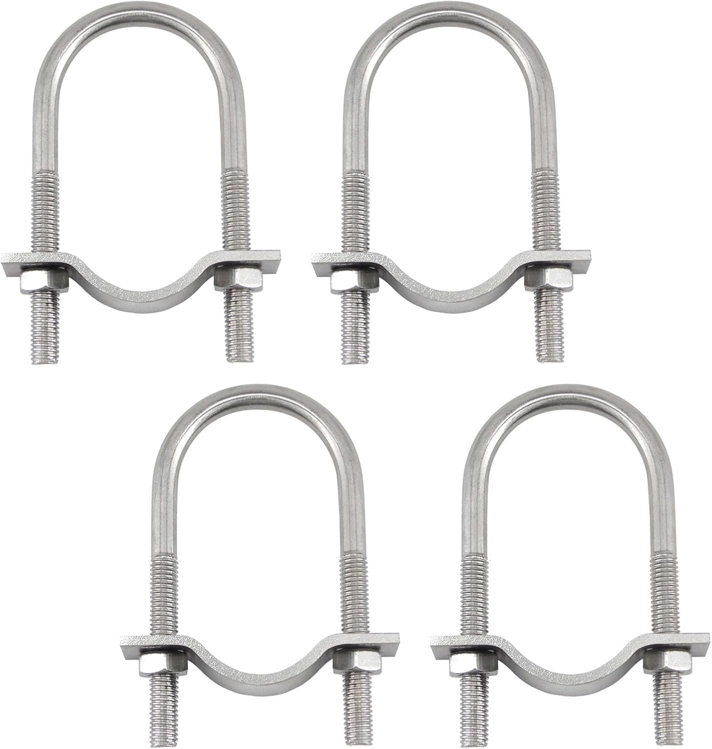 Satz Mit 4 U-förmigen Schlauchschellen Mit Platten Und Muttern Aus Edelstahl 304, 6 X 42 X 62 Mm