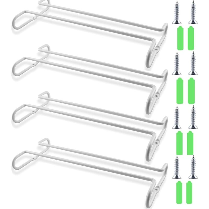 4er-set Weinglashalter, Unterbau-glasregal, Aufbewahrung Mit Stielglashalter, Weinglasregal Für Küchenschrank, Bar, Weiß