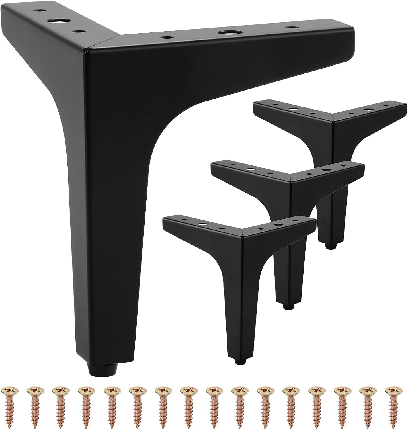 Set Mit 4 Modernen, Dreieckigen Möbelfüßen Aus Metall Für Schrank, Sofa, Sessel, Pouf, 13 Cm