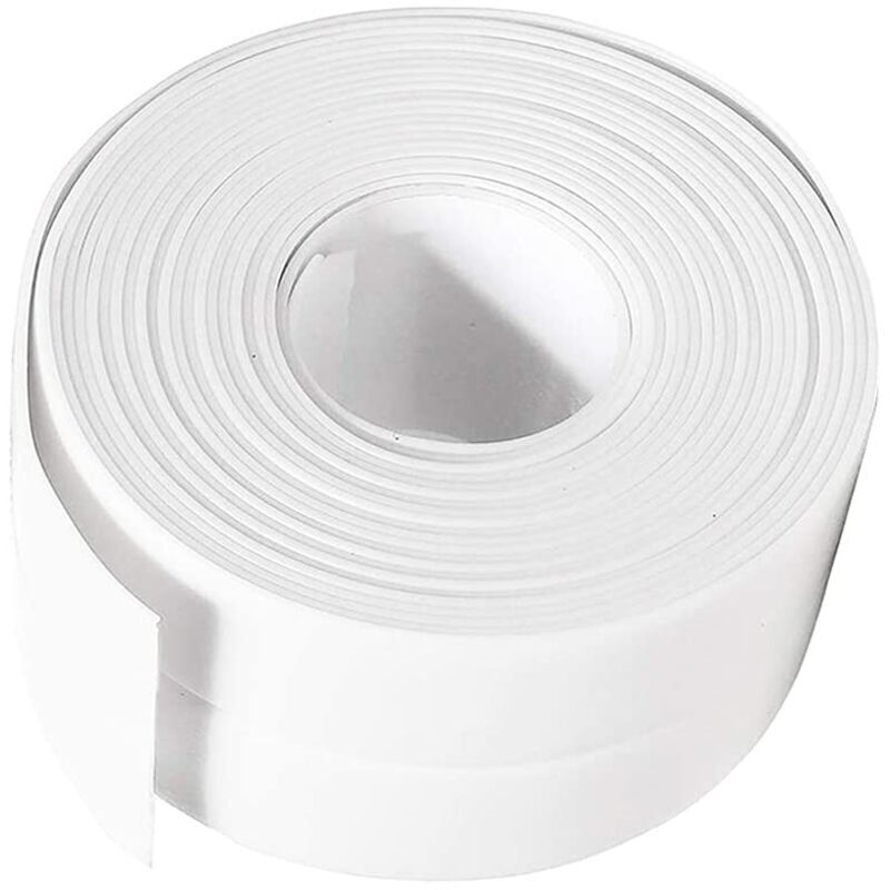 Selbstklebendes, Weißes Pvc-dichtungsband – 3,8 Cm Breit – Für Fugen An Badewanne, Dusche Und Waschbecken – Leicht Zuzuschneiden Und Anzubringen
