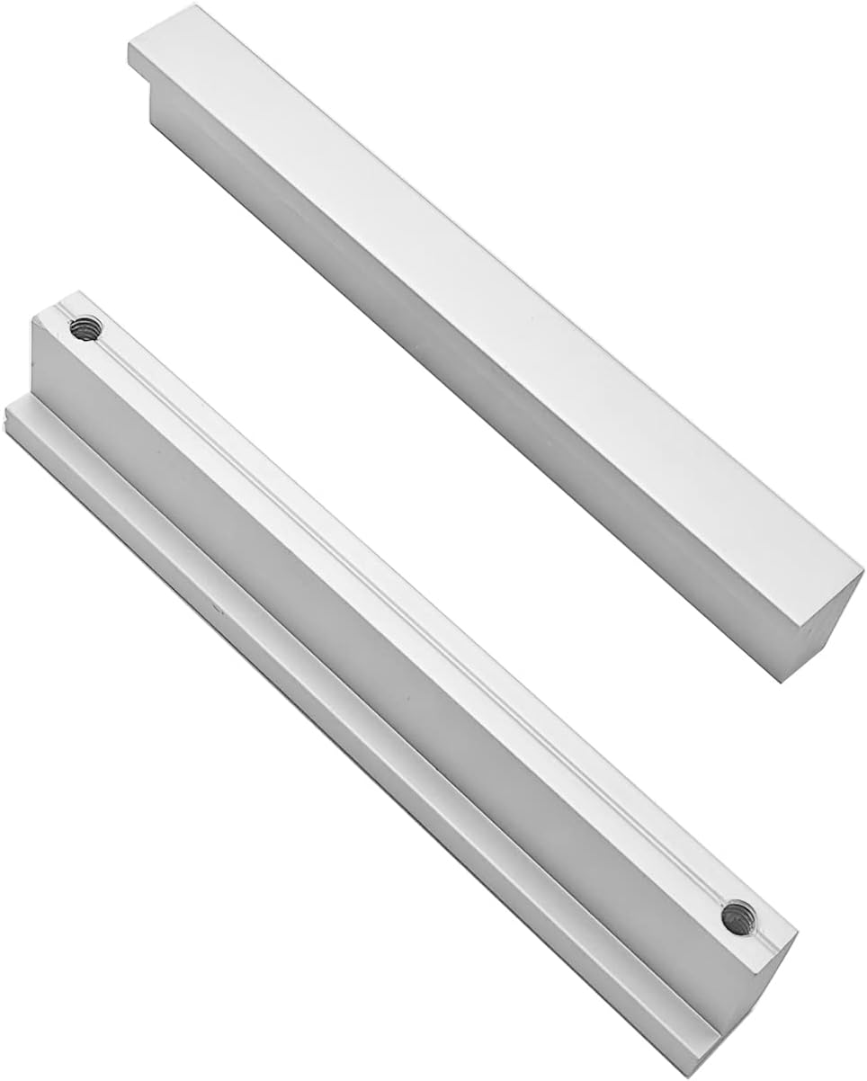 2x 90° L-türknöpfe Für Küche, Schlafzimmer, Kleiderschrank, Schranktüren, Schubladen, 192 Mm, Aluminiumlegierung, Silber