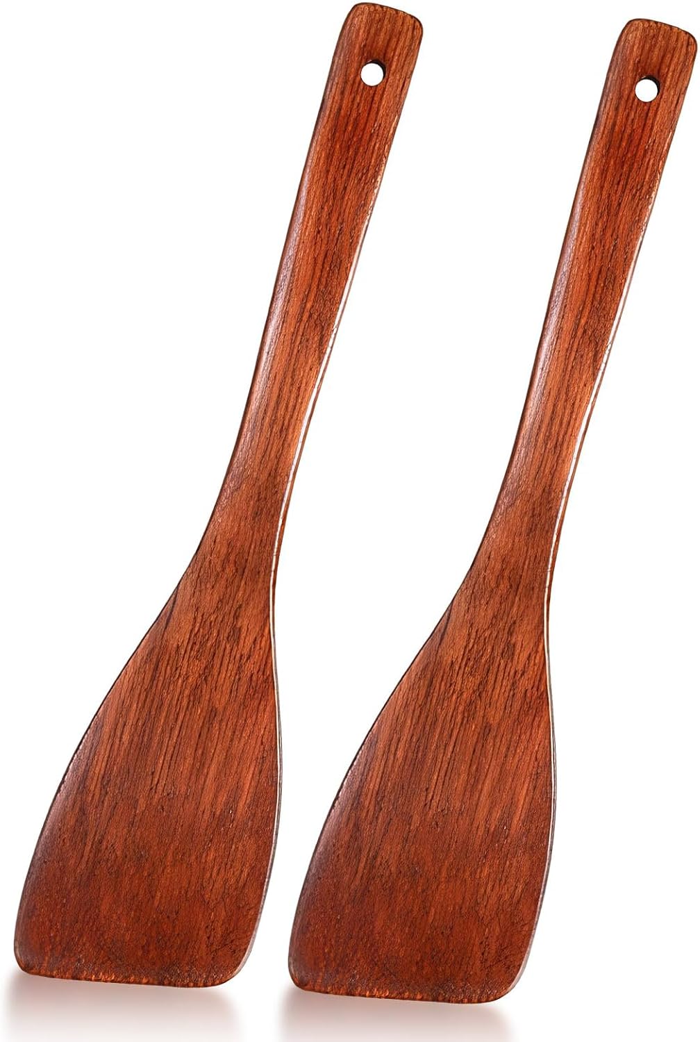 Küchenwender Aus Holz, 2 X Antihaftbeschichteter Küchenwender Aus Holz, Abgeschrägte Kanten, Hitzebeständig, Praktische Küchenhelfer Für Müheloses Kochen Und Braten, 33 Cm