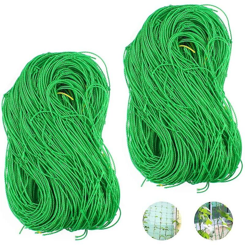 2-teiliges Ranknetz Aus Polyethylen Für Kletterpflanzen, Geeignet Für Weinreben, Gemüse, Blumen, Obst, Gurken, Tomaten Und Erbsen, 1,8 M X 3,6 M