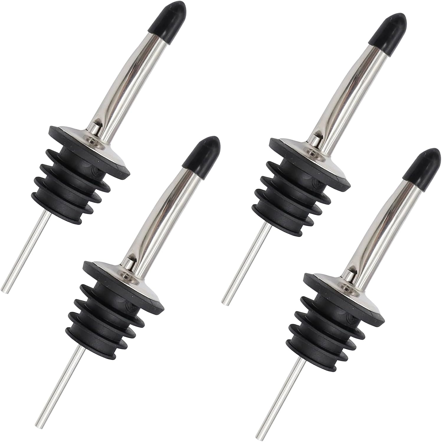 4-teiliges Ölausgießer-set, Olivenölausgießer, Edelstahl-spender, Olivenölverschluss, Konischer Flaschenausgießer Mit Gummistopfen