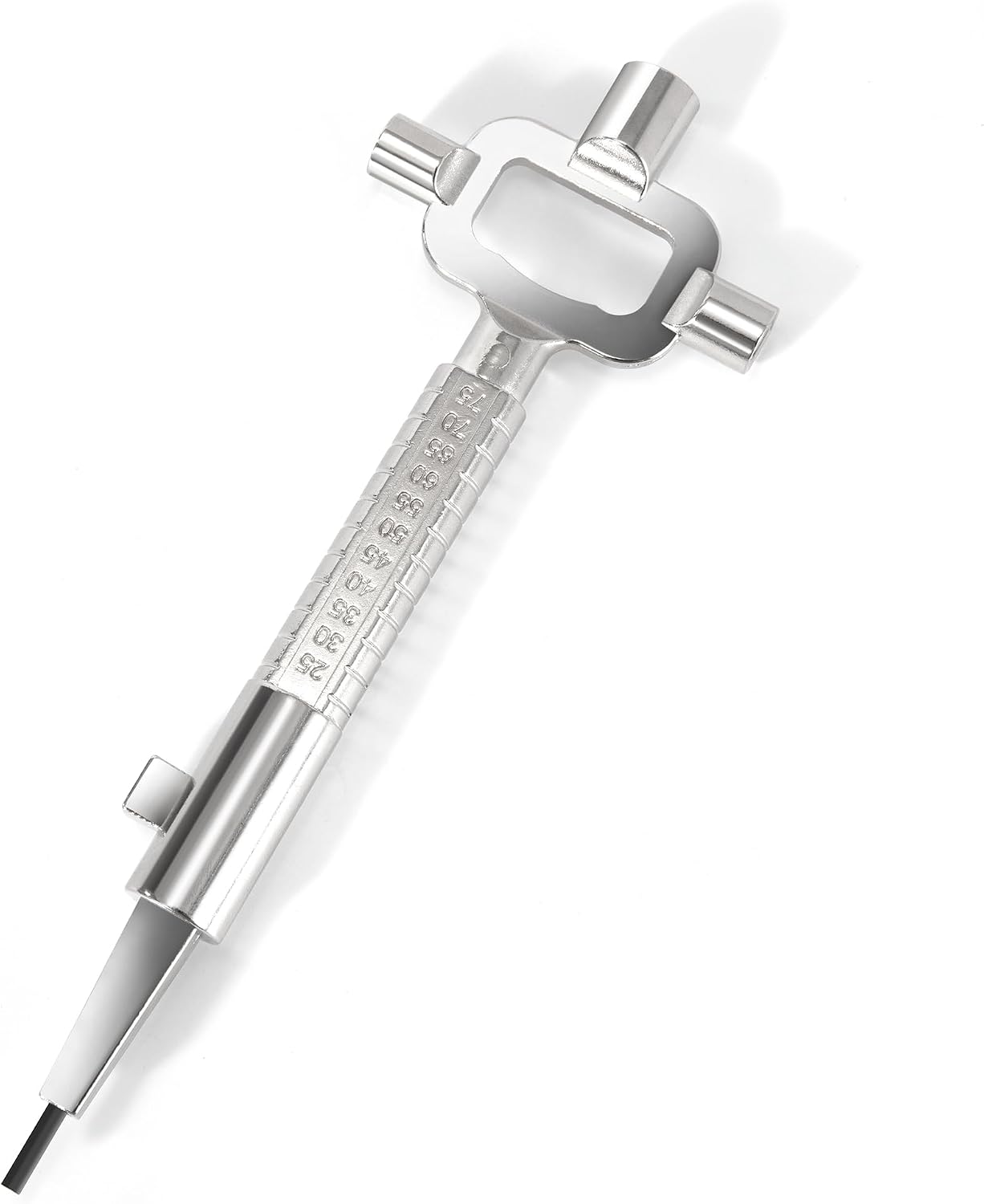 Universeller Bauschlüssel, Vierkantschlüssel Aus Zinklegierung, Architektenschlüssel Zum Messen Und Öffnen Von Türen, Fenstern Und Schränken, Silber, 197 X 69 X 17 Mm