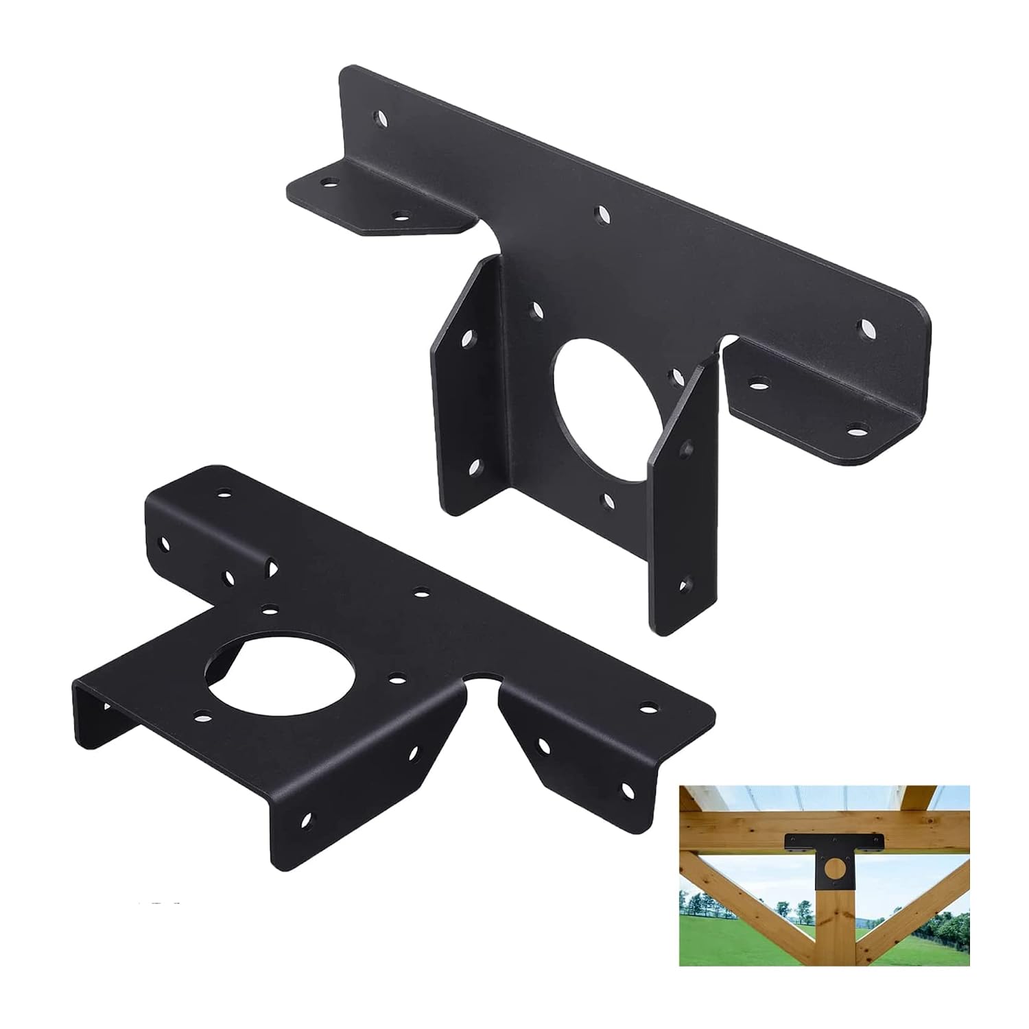 Set Mit 2 Robusten 3-wege-eckwinkeln Für 4x4 Holzpergolen