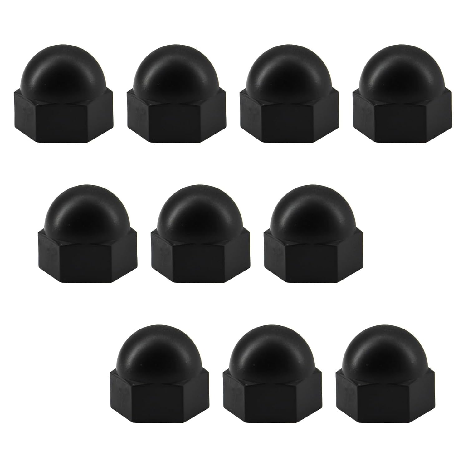 Packung Mit 10 Schwarzen M20-sechskantmuttern Aus Nylon