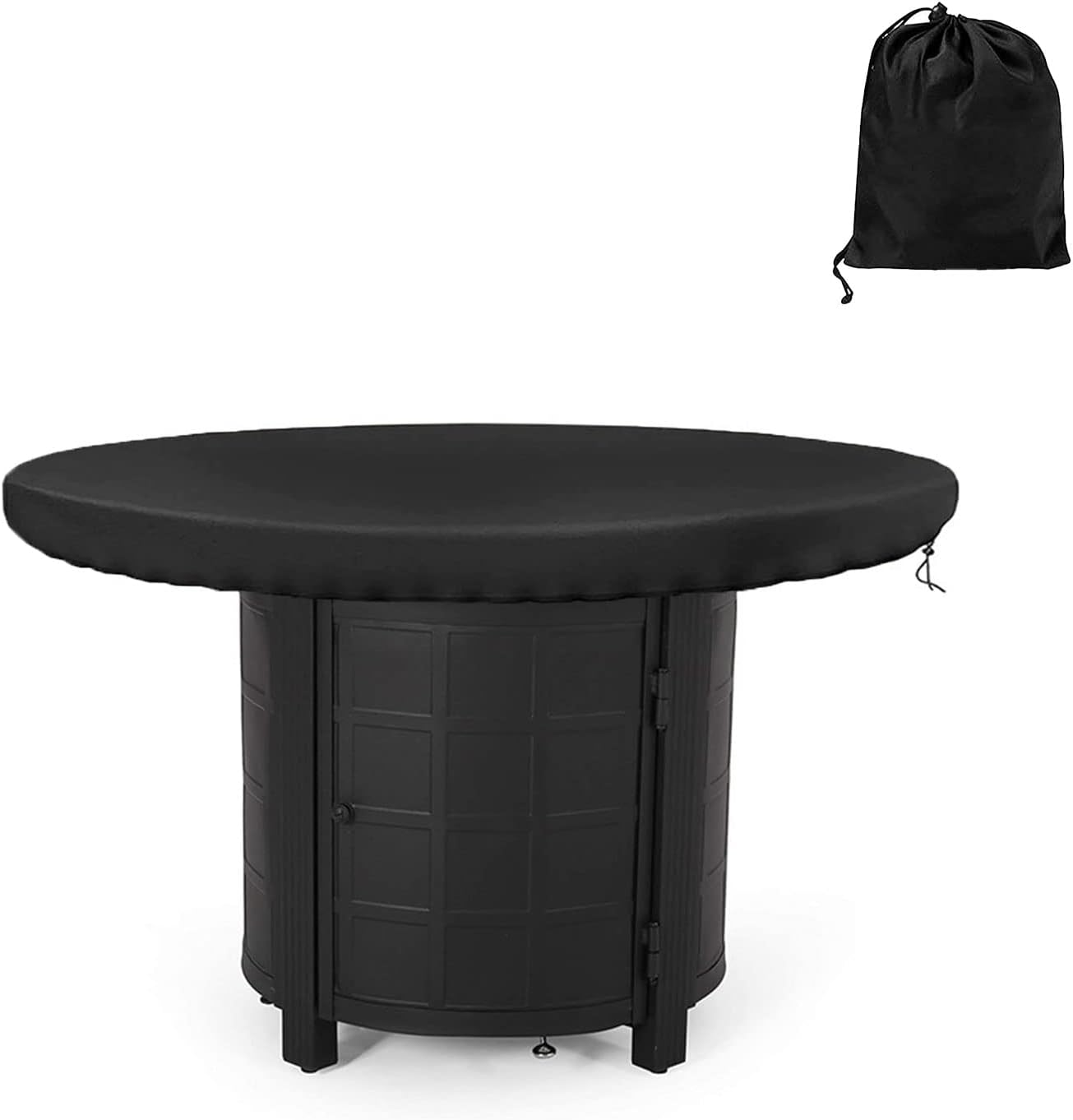 Schutzhülle Für Feuerstelle - Wasserdicht - Uv-beständig 420d - Rund - Wasserabweisend - Für Kochfelder Und Grills - Schwarz (durchmesser 100 Cm)