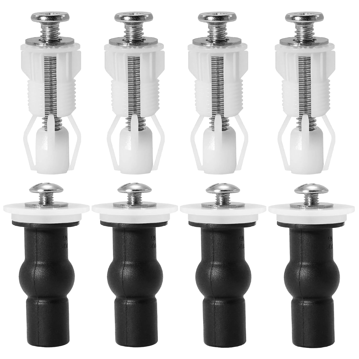 Set Mit 8 Wc-sitzbefestigungen, Wc-sitzzubehör. Schraubenbefestigungen Für Wc-sitze. Set Mit Schraubenbefestigungen Für Wc-sitze, Gummimuttern Zur Sicherung Der