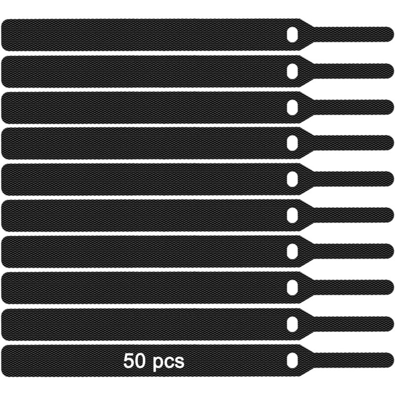 Packung Mit 50 Kabelbindern, 12145mm Kabelklemmen, Verstellbare, Wiederverwendbare Kabelbinder (schwarz)