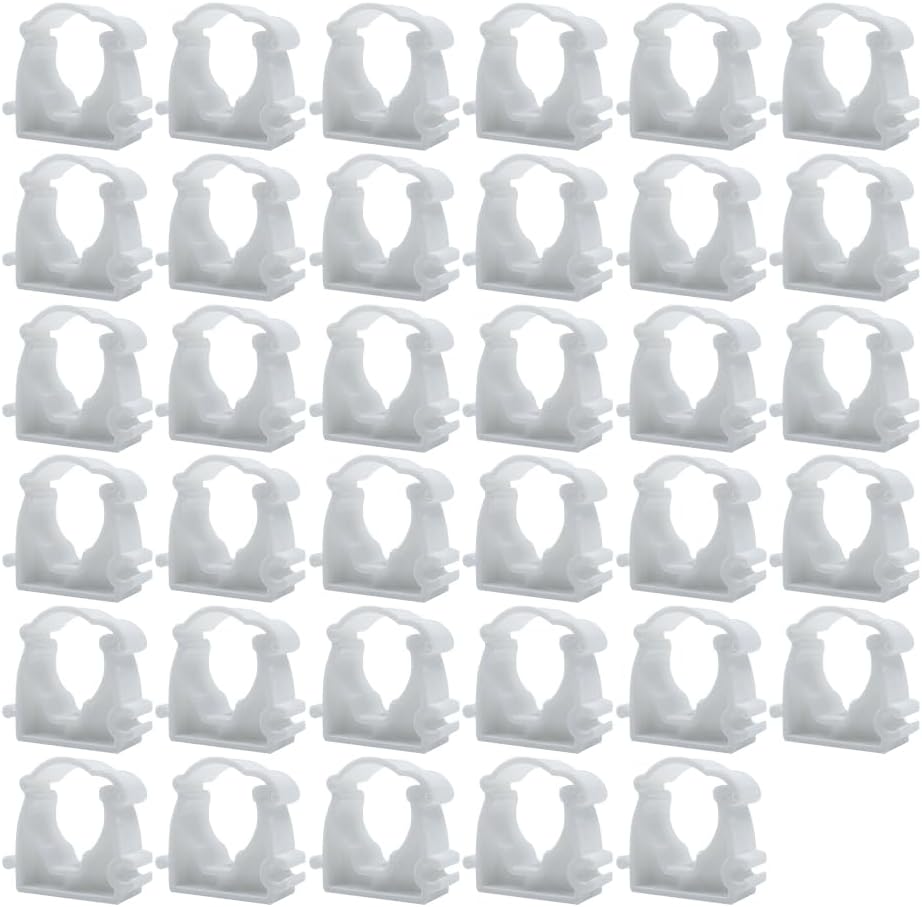 Schlauchschellen Ohne Stopfen, 35er-packung, 20 Mm Innendurchmesser, Kunststoff-schlauchschellen, Weiße Rohrschellen, Rohrhalterungen, Für Wasser- Und Gasleitungen