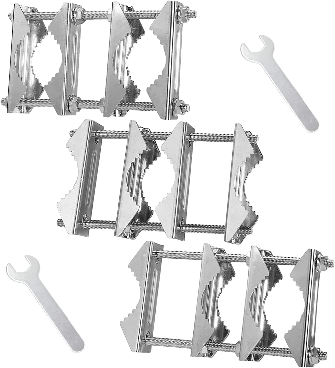 Set Mit 3 V-förmigen Mastklemmen Für Doppelantennen – 14 Cm Lange Schrauben Und 3 Konfigurationsmöglichkeiten – Rostfrei – Robust – Mast-zu-mast-montageset – Für Antennen, Sonnenschirme Und Wetterstat