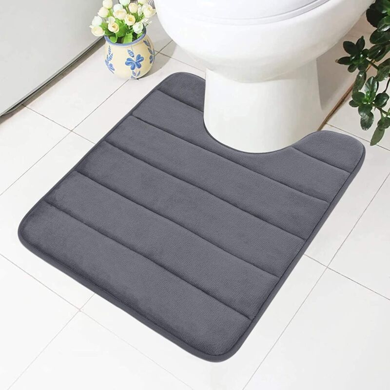 Badematte Aus Memory-schaum – Rutschfest – Saugfähig Und Waschbar – 50 X 60 Cm – Dunkelgrau