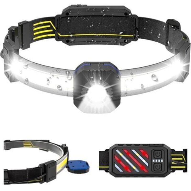 Wiederaufladbare Stirnlampe, 500 Lumen – 10 Leuchtmodi – 1200-mah-akku – 230° Breiter Abstrahlwinkel – Ipx4 Wasserdicht Für Camping Und Wandern