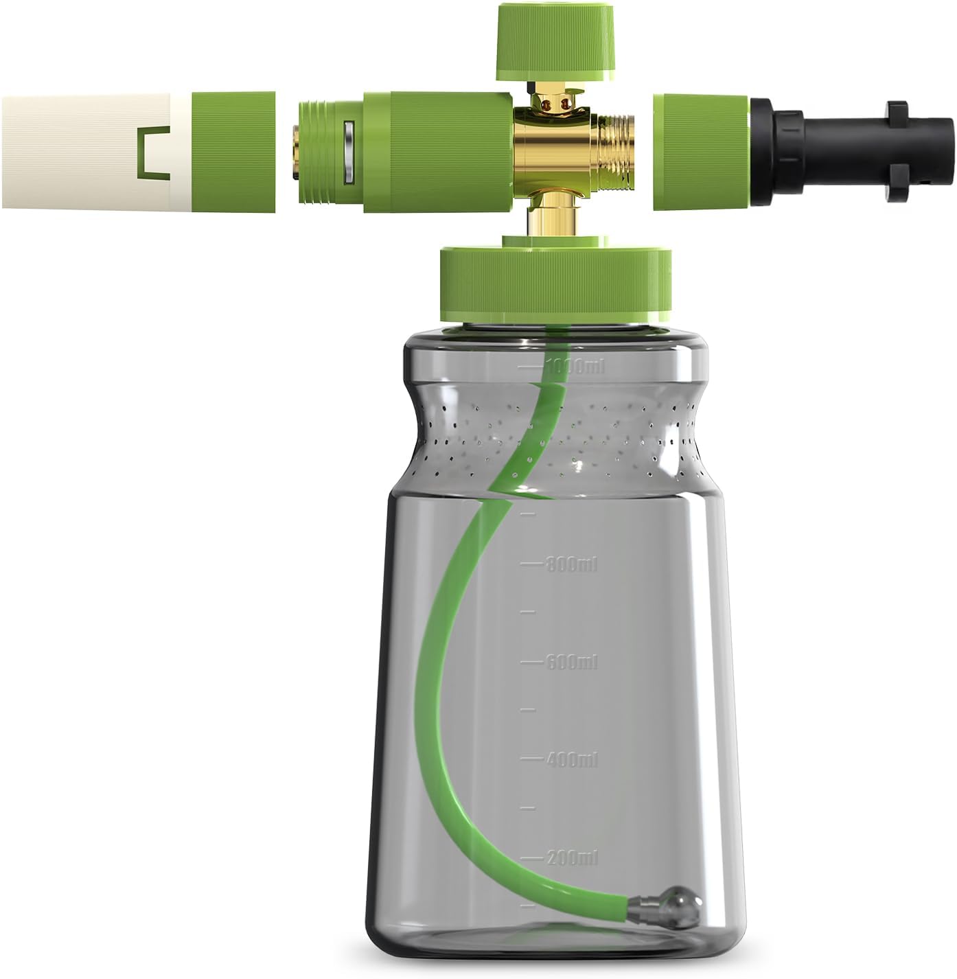 Schaumlanze Aus Massivem Messing Für Kärcher Hochdruckreiniger, Schaumkanone Mit Verstellbarer Sprühdüse, Leistungsstarker Waschdüse, Transparenter Flasche Für