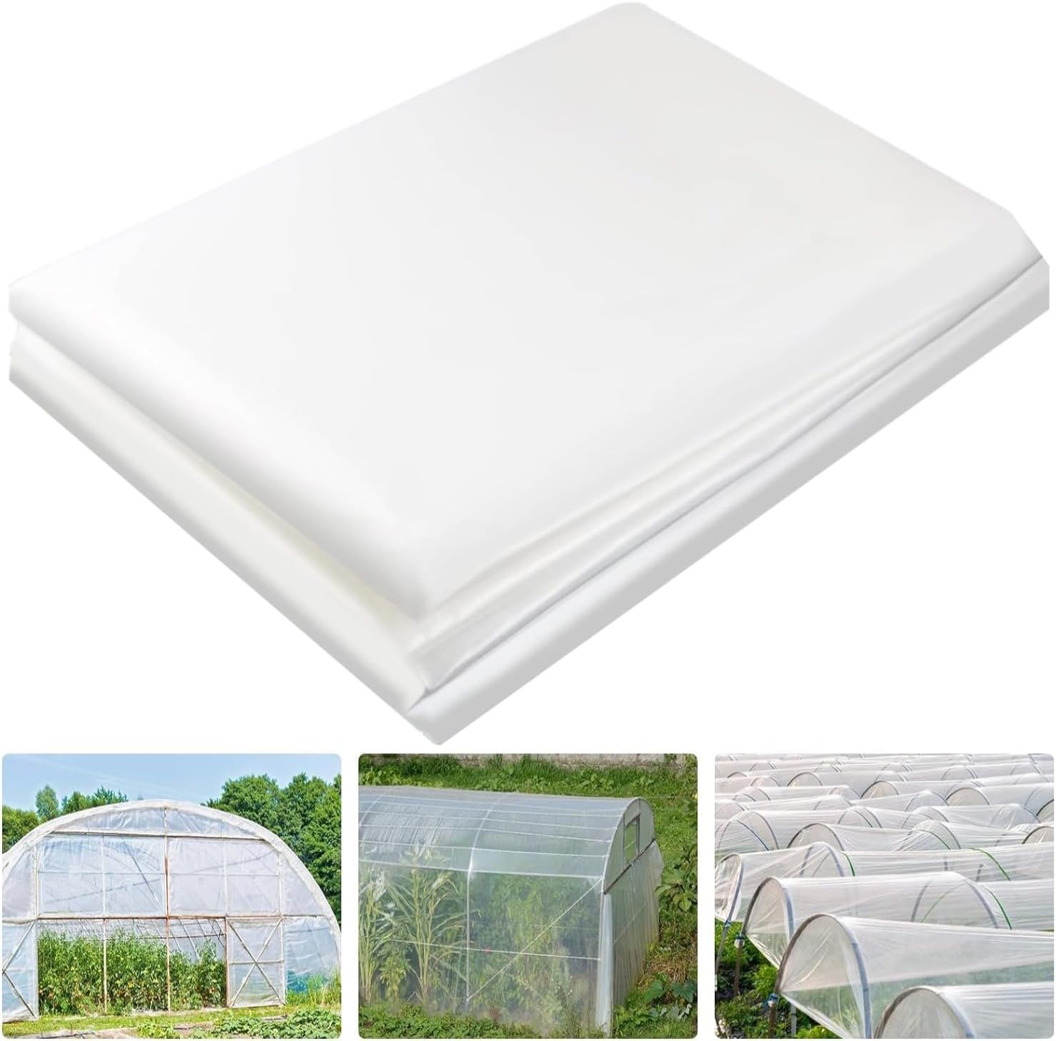 2 X 10 M Hochleistungs-polyethylenfolie, Extra Dicke, Transparente Garten-anbau-folientunnelabdeckung, Gartenbauliche Polyethylenmembran Zur Gartenisolierung (250 Μm / 1000 G)