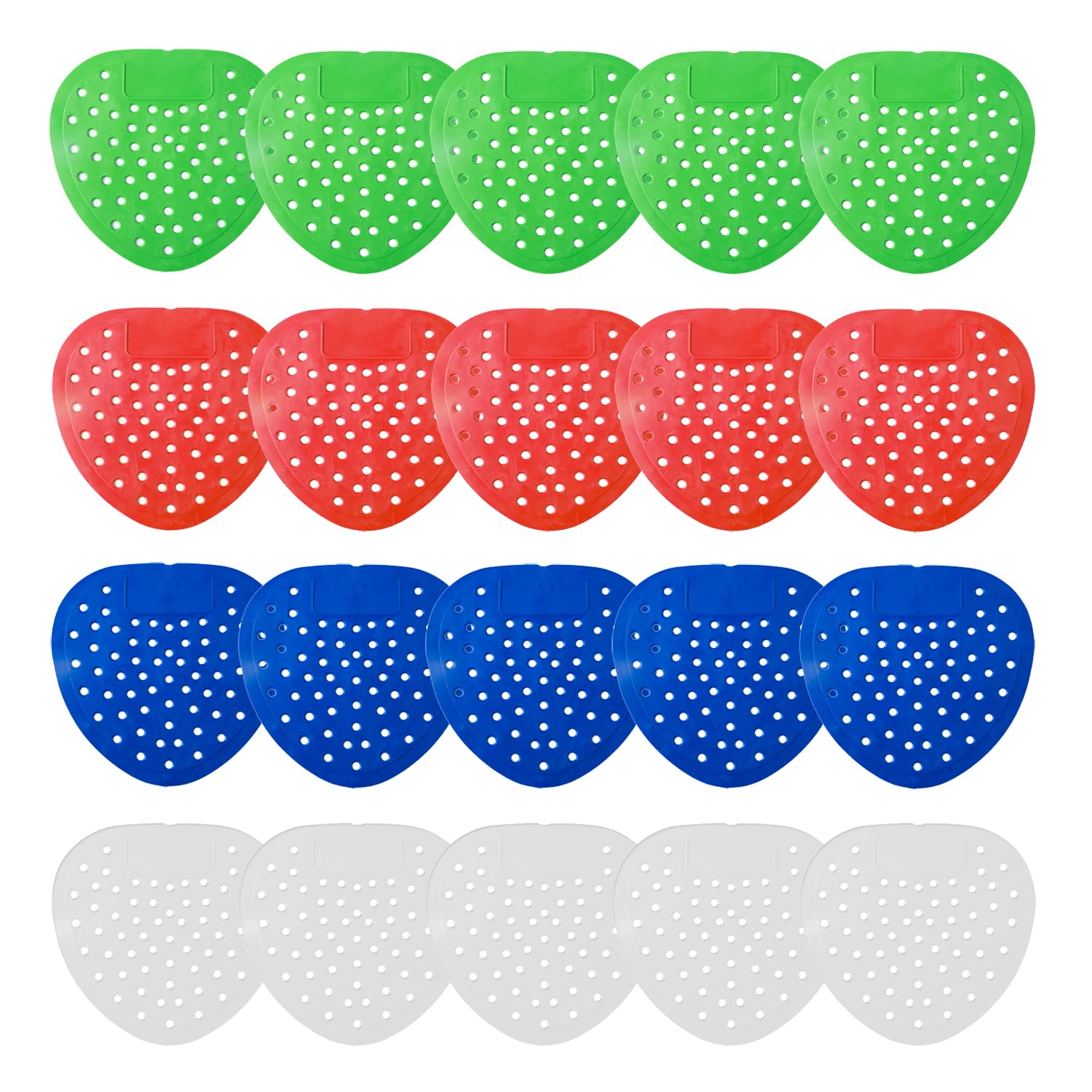 Set Mit 20 Universellen, Duftenden Urinalfiltern. Beseitigt Gerüche. Geeignet Für Öffentliche Toiletten In Hotels, Einkaufszentren, Schulen Usw. (5 Blaue, 5 Weiße, 5 Grüne, 5 Rote Filter).