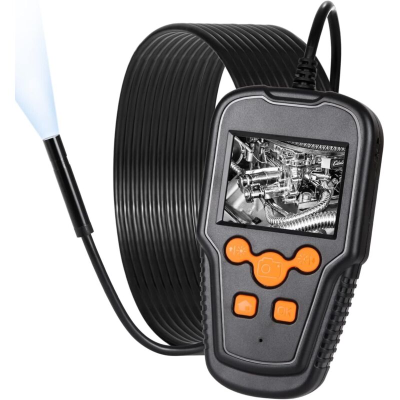 Industrie-endoskop, 1080p-hd-endoskopkamera, 2,4-zoll-rohrinspektionskamera, Mit 8 Leds, Ip68-wasserdicht, 2600-mah-akku, 5 M Langes, Halbstarres Kabel