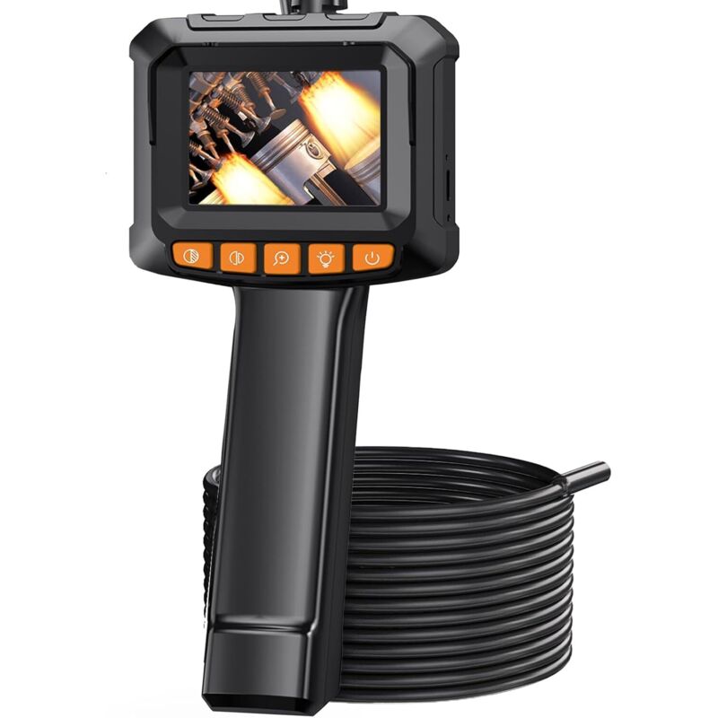 1080p-hd-endoskopkamera – 2,4"-ips-bildschirm – Ip67 Wasserdicht – 5 M Langes, Halbstarres Kabel Mit 8 Einstellbaren Led-leuchten