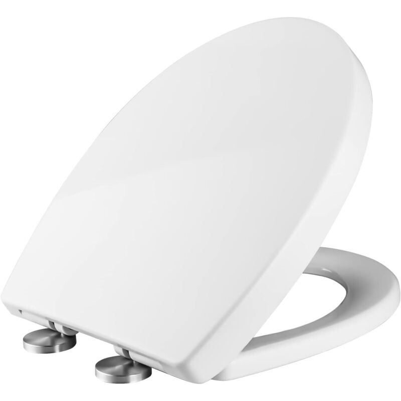 O-förmiger Wc-sitz, Wc-becken Mit Absenkautomatik, Wc-sitz Mit Sanftem Schließen, Universeller Weißer Wc-sitz 44 X 37 Cm