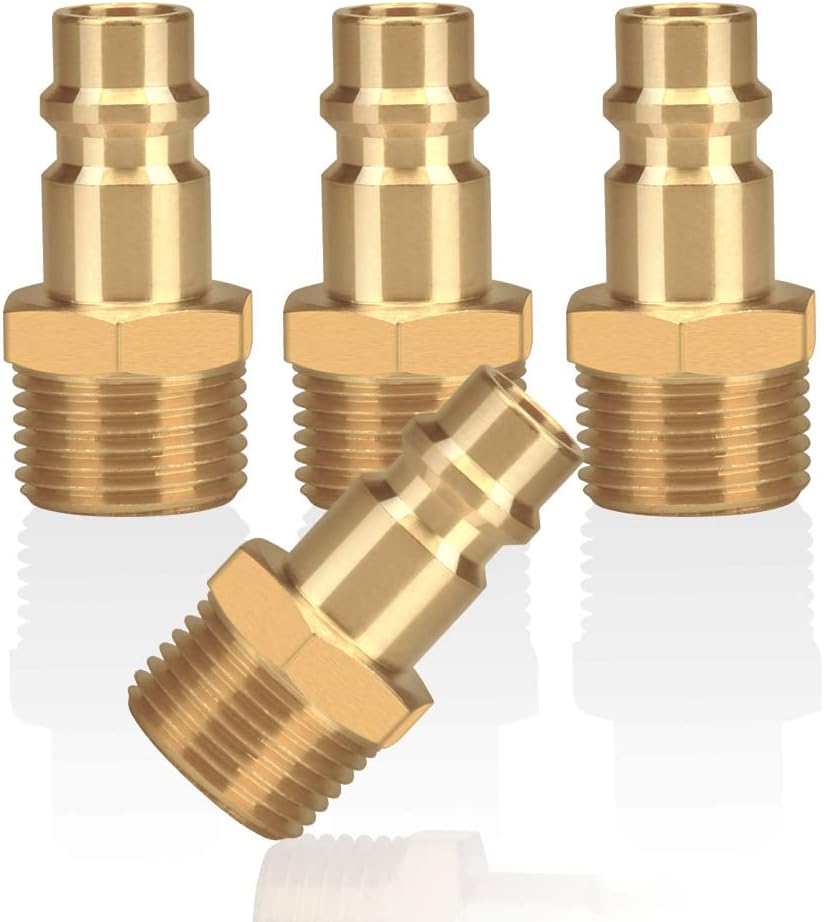 4-teiliges Druckluftkupplungsset Mit 3/8"-außengewinde Aus Messing (3/8"), Kupplungsstopfen, Schlauchverbinder, Ventilverbinder, Gewindestopfen