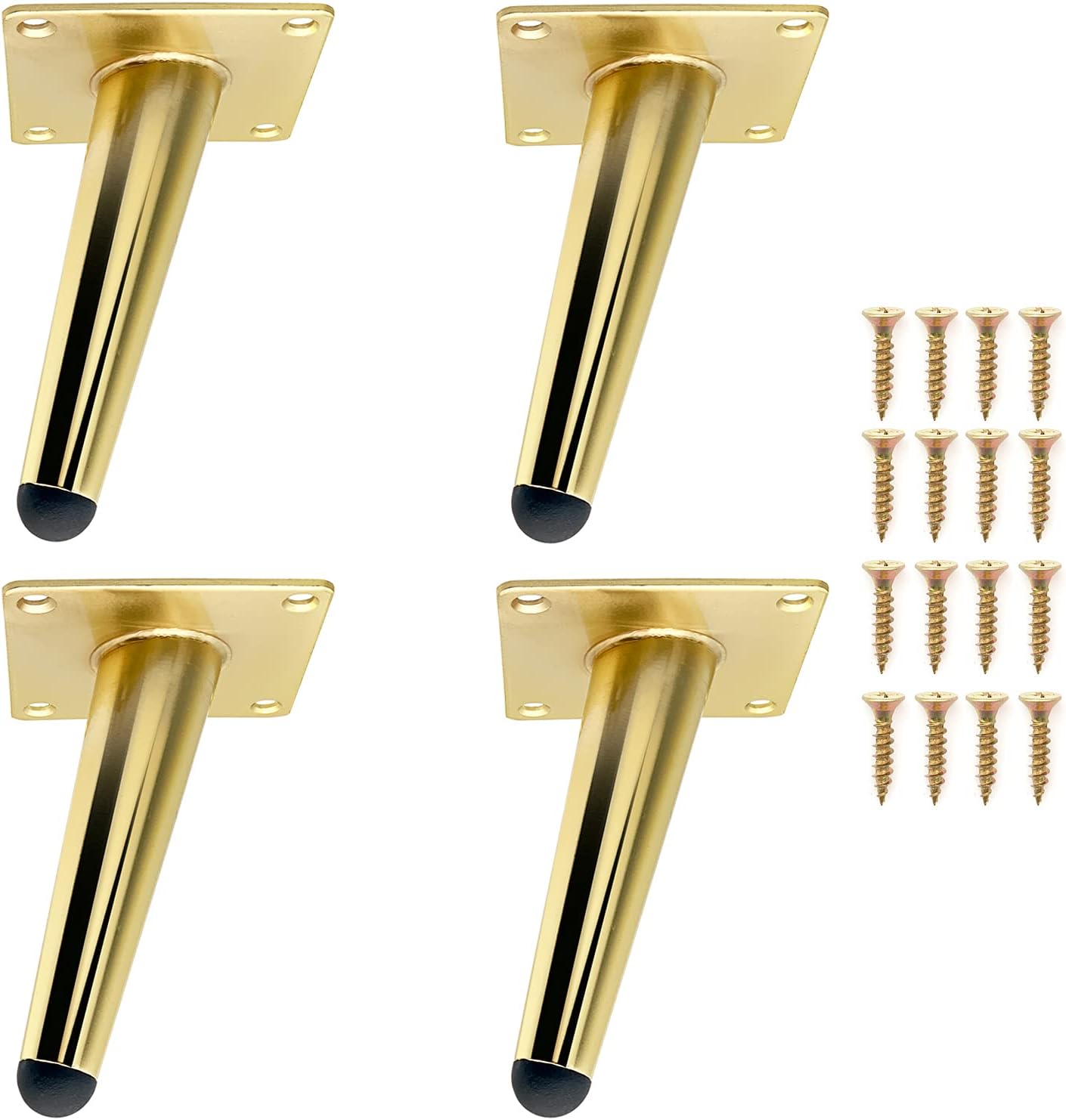 Set Mit 4 Möbelbeinen (12 Cm), Goldfarbene, Schräge Tischbeine, Robuste Metall-tischbeine, Sofabeine Zum Ersetzen Oder Anpassen Der Höhe Von Nachttischen, Sofas, Tv-möbeln, Sesseln Usw.
