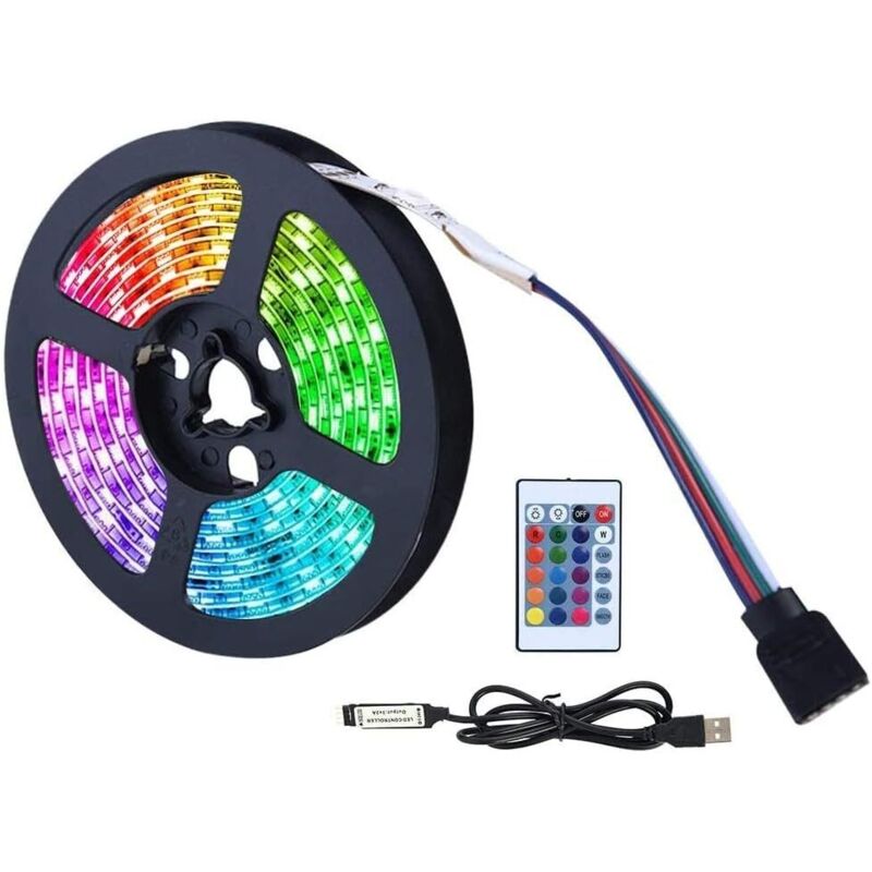 4 M Led-streifen – 120 Rgb Usb-lichtleiste – 24-tasten-fernbedienung Mit 4 Modi – Tv-hintergrundbeleuchtung Und Partydekoration – 16 Rgb