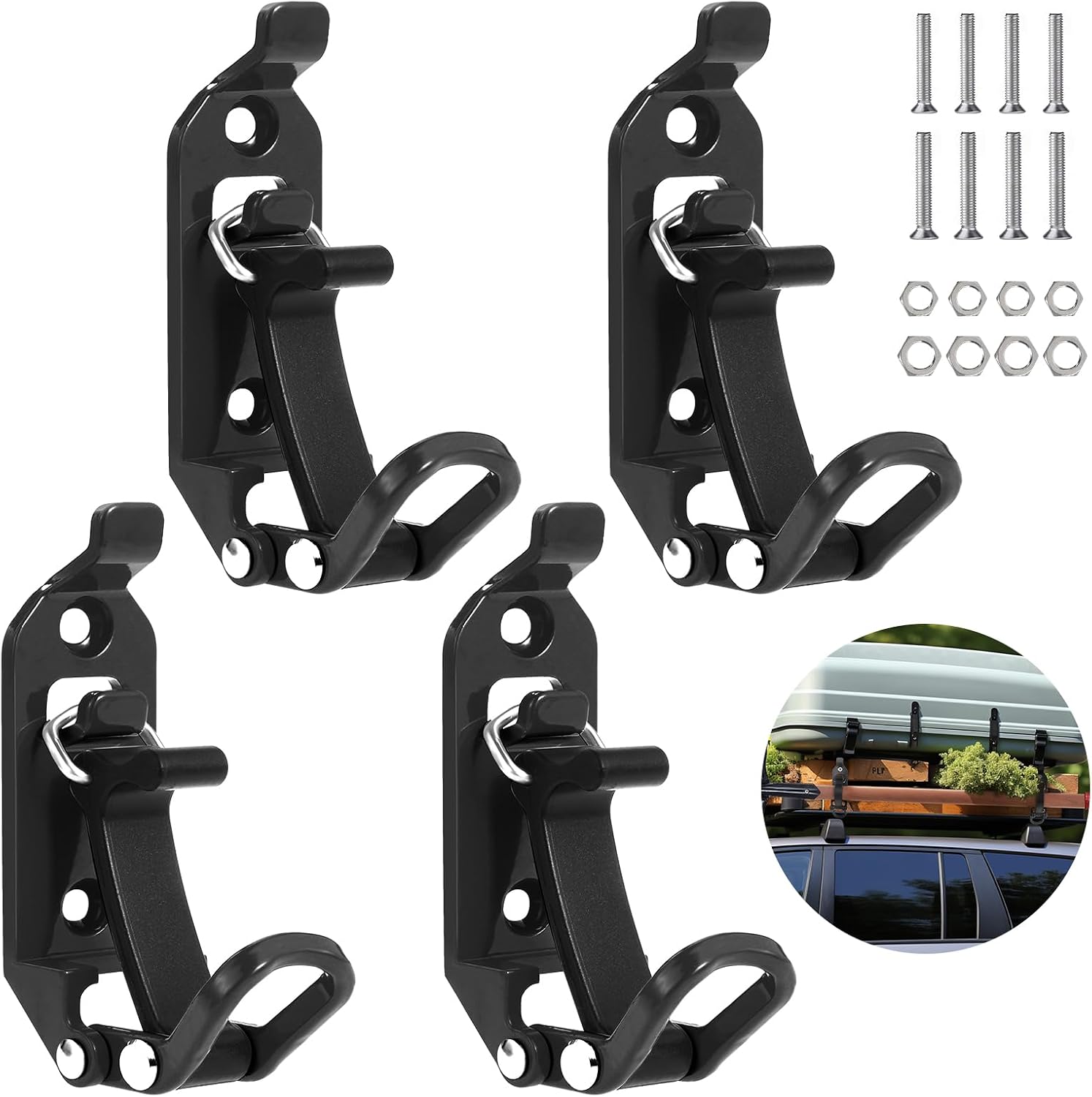 Set Mit 4 Schaufelhalterungen Für Dachträger, Metalldachzubehör, Gummiklemme, Wandmontagesatz Für Offroad-dachträger, Boote, Axt