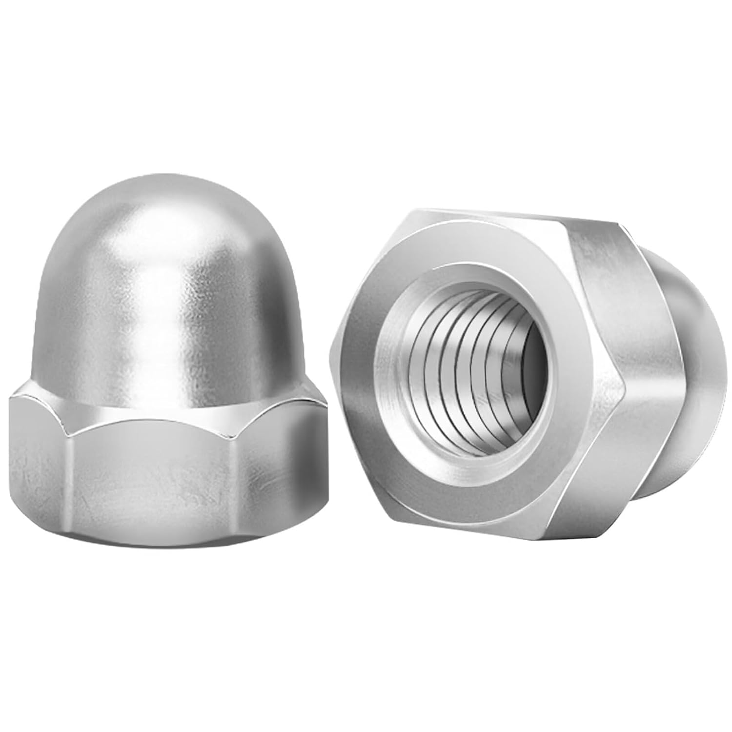 M12 Sechskantmuttern, Din 1587, 5-teiliges Set Aus Edelstahl M12 Hutmuttern, Hutmuttern, Sechskantmuttern Aus Edelstahl A2 V2a, Edelstahl Für Hutmuttern Und Schrauben