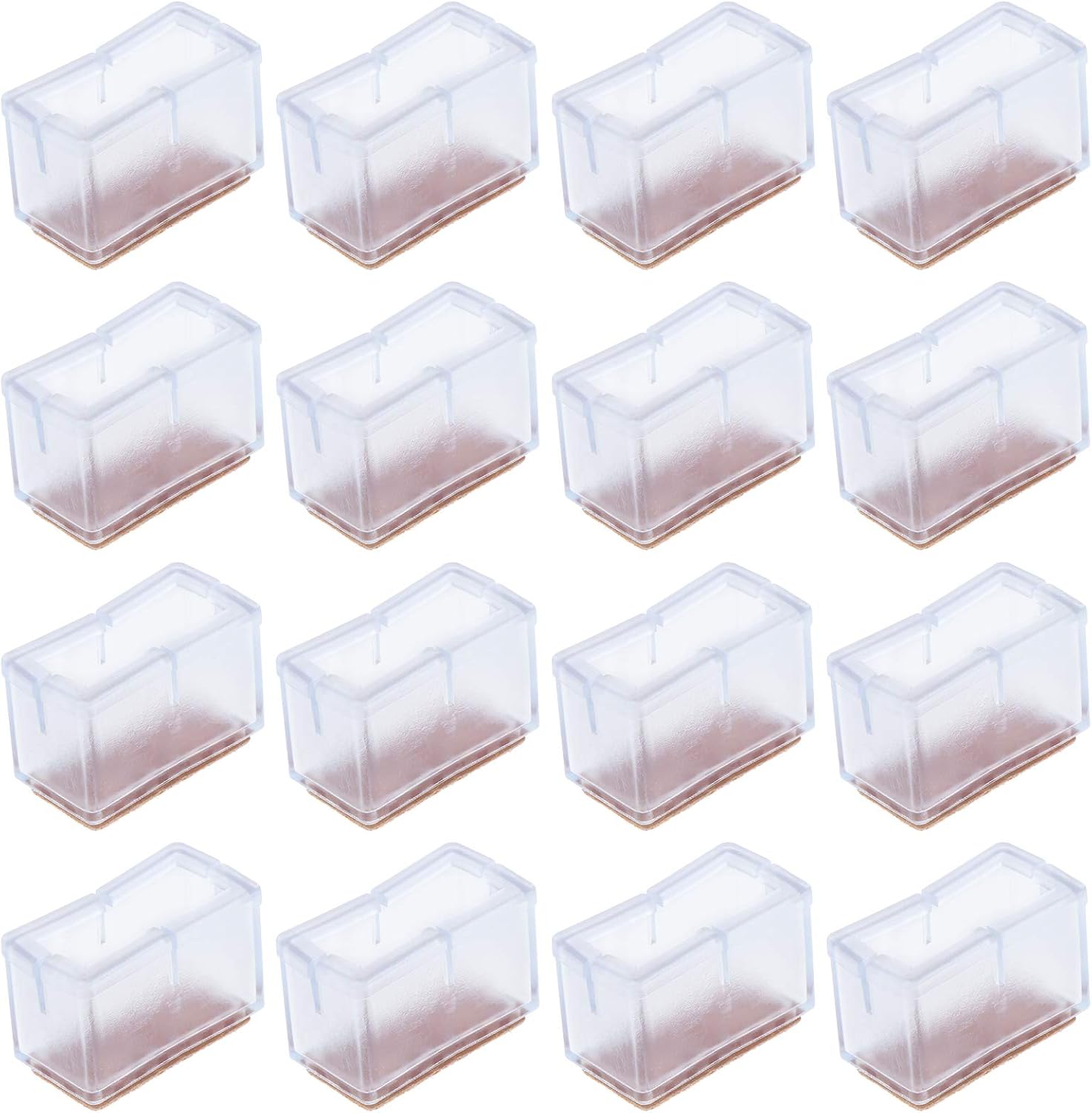 Set Mit 16 Quadratischen Stuhlbeingleitern, Quadratischen Füßen, Bodenschonern Für Möbel- Und Tischbeine, Rechteckigen Pvc-antirutschpads