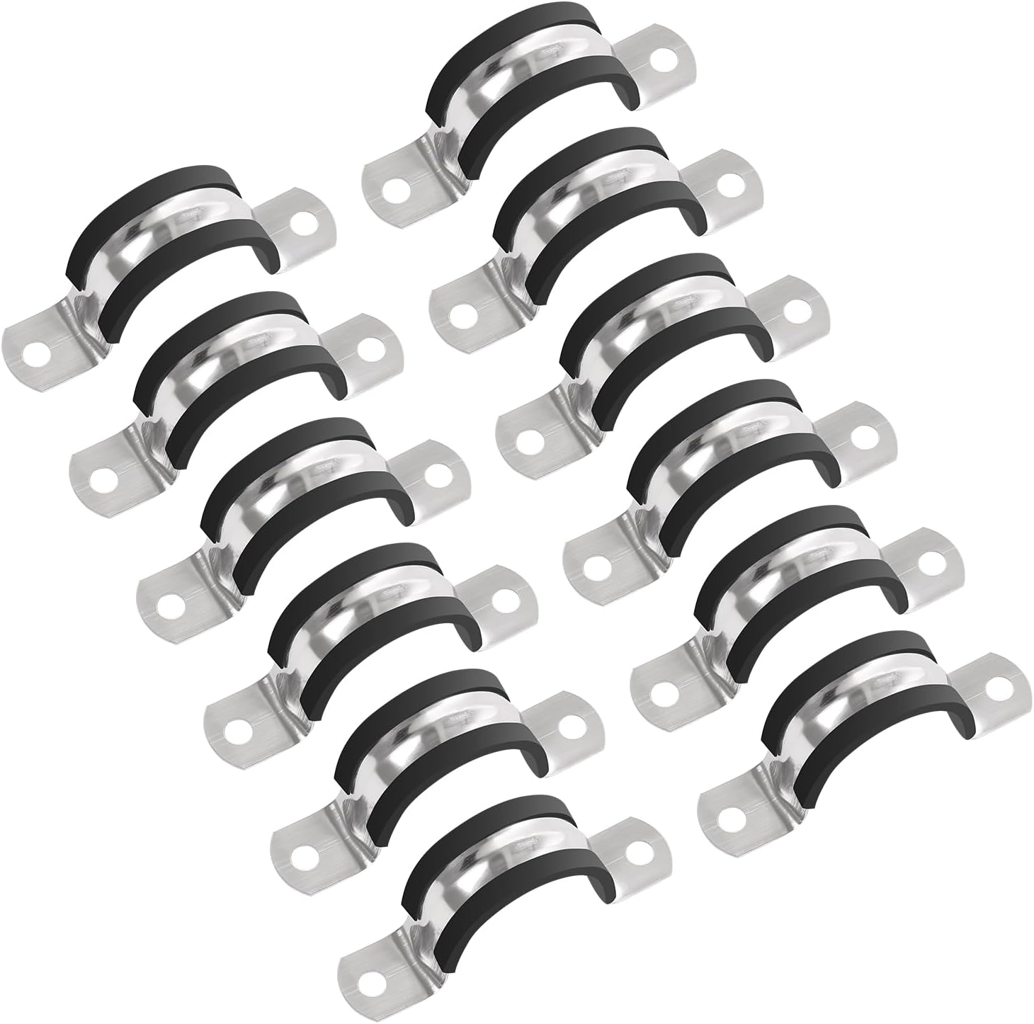 Schlauchschellen, 63 Mm Durchmesser, Schlauchband Aus Edelstahl 304, Schlauchschelle Für Rohre, Leitungen Oder Metallseile (12 Stück)