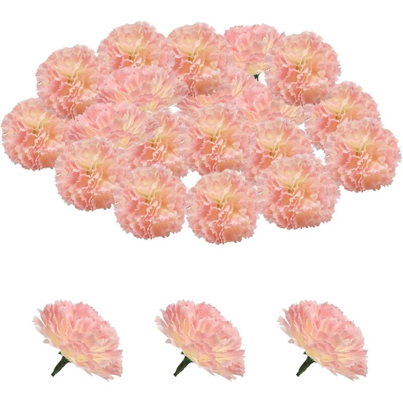 30 Künstliche Nelkenblütenköpfe, Künstliche Gänseblümchen, Dekorative Kunstblumen, Geeignet Für Partys, Heimdekoration, Hochzeitsdekoration, 45 Cm (hellrosa)